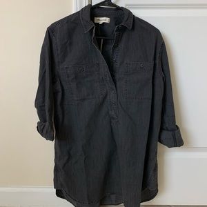 Madewell Denim Popover Top in Black Wash